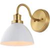 SAFAVIEH Lighting Collection Genetta Gold/White Shade Dome Single Wall Sconce