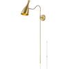 SAFAVIEH Lighting Collection Hellene Brass 1-light Swing Arm Wall Sconce Light Fixture Ideal for Bathroom, Entryway, Vanity, Foyer, Hallway, Living Room (LED Bulb Included)