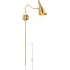SAFAVIEH Lighting Collection Hellene Brass 1-light Swing Arm Wall Sconce Light Fixture Ideal for Bathroom, Entryway, Vanity, Foyer, Hallway, Living Room (LED Bulb Included)