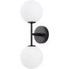 SAFAVIEH Lighting Collection Hymn Chrome 2-light Globe Wall Sconce Light Fixture Ideal for Bathroom, Entryway, Vanity, Foyer, Hallway, Living Room (LED Bulbs Included)(Black)