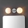 SAFAVIEH Lighting Collection Hymn Chrome 2-light Globe Wall Sconce Light Fixture Ideal for Bathroom, Entryway, Vanity, Foyer, Hallway, Living Room (LED Bulbs Included)(Chrome)