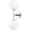 SAFAVIEH Lighting Collection Hymn Chrome 2-light Globe Wall Sconce Light Fixture Ideal for Bathroom, Entryway, Vanity, Foyer, Hallway, Living Room (LED Bulbs Included)(Chrome)