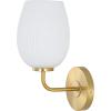 SAFAVIEH Lighting Collection Idina Contemporary Brass/White Uplight Single Wall Sconce
