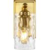 SAFAVIEH Lighting Collection Jobie Brass/Glass Shade Wall Sconce Set of 2 Light Fixture, Ideal for Bathroom, Entryway, Vanity, Foyer, Hallway, Living Room (LED Bulbs Included)(Brass)
