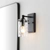 SAFAVIEH Lighting Collection Jobie Brass/Glass Shade Wall Sconce Set of 2 Light Fixture, Ideal for Bathroom, Entryway, Vanity, Foyer, Hallway, Living Room (LED Bulbs Included)(Black)