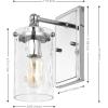 SAFAVIEH Lighting Collection Jobie Brass/Glass Shade Wall Sconce Set of 2 Light Fixture, Ideal for Bathroom, Entryway, Vanity, Foyer, Hallway, Living Room (LED Bulbs Included)(Chrome)