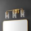 SAFAVIEH Lighting Collection Johari Chrome 3-Light Wall Sconce Light Fixture, Ideal for Bathroom, Entryway, Vanity Over Mirror, Foyer, Hallway, Living Room (LED Bulbs Included)(Gold)