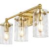 SAFAVIEH Lighting Collection Johari Chrome 3-Light Wall Sconce Light Fixture, Ideal for Bathroom, Entryway, Vanity Over Mirror, Foyer, Hallway, Living Room (LED Bulbs Included)(Gold)