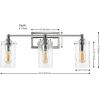 SAFAVIEH Lighting Collection Johari Chrome 3-Light Wall Sconce Light Fixture, Ideal for Bathroom, Entryway, Vanity Over Mirror, Foyer, Hallway, Living Room (LED Bulbs Included)(Chrome)