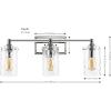 SAFAVIEH Lighting Collection Johari Chrome 3-Light Wall Sconce Light Fixture, Ideal for Bathroom, Entryway, Vanity Over Mirror, Foyer, Hallway, Living Room (LED Bulbs Included)(Chrome)