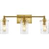 SAFAVIEH Lighting Collection Johari Chrome 3-Light Wall Sconce Light Fixture, Ideal for Bathroom, Entryway, Vanity Over Mirror, Foyer, Hallway, Living Room (LED Bulbs Included)(Gold)