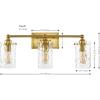 SAFAVIEH Lighting Collection Johari Chrome 3-Light Wall Sconce Light Fixture, Ideal for Bathroom, Entryway, Vanity Over Mirror, Foyer, Hallway, Living Room (LED Bulbs Included)(Gold)