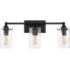 SAFAVIEH Lighting Collection Johari Chrome 3-Light Wall Sconce Light Fixture, Ideal for Bathroom, Entryway, Vanity Over Mirror, Foyer, Hallway, Living Room (LED Bulbs Included)(Black)