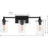 SAFAVIEH Lighting Collection Johari Chrome 3-Light Wall Sconce Light Fixture, Ideal for Bathroom, Entryway, Vanity Over Mirror, Foyer, Hallway, Living Room (LED Bulbs Included)(Black)