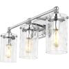 SAFAVIEH Lighting Collection Johari Chrome 3-Light Wall Sconce Light Fixture, Ideal for Bathroom, Entryway, Vanity Over Mirror, Foyer, Hallway, Living Room (LED Bulbs Included)(Chrome)