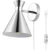 SAFAVIEH Lighting Collection Jordie Modern Brass Gold Downlight Wall Sconce Light Fixture, Ideal for Bathroom, Entryway, Vanity, Foyer, Hallway, Living Room (LED Bulb Included)(Chrome)