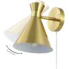 SAFAVIEH Lighting Collection Jordie Modern Brass Gold Downlight Wall Sconce Light Fixture, Ideal for Bathroom, Entryway, Vanity, Foyer, Hallway, Living Room (LED Bulb Included)(Brass)
