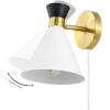 SAFAVIEH Lighting Collection Jordie Modern Brass Gold Downlight Wall Sconce Light Fixture, Ideal for Bathroom, Entryway, Vanity, Foyer, Hallway, Living Room (LED Bulb Included)(Multicolor)