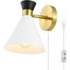 SAFAVIEH Lighting Collection Jordie Modern Brass Gold Downlight Wall Sconce Light Fixture, Ideal for Bathroom, Entryway, Vanity, Foyer, Hallway, Living Room (LED Bulb Included)(Multicolor)