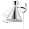 SAFAVIEH Lighting Collection Jordie Modern Brass Gold Downlight Wall Sconce Light Fixture, Ideal for Bathroom, Entryway, Vanity, Foyer, Hallway, Living Room (LED Bulb Included)(Chrome)