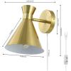 SAFAVIEH Lighting Collection Jordie Modern Brass Gold Downlight Wall Sconce Light Fixture, Ideal for Bathroom, Entryway, Vanity, Foyer, Hallway, Living Room (LED Bulb Included)(Brass)