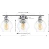 SAFAVIEH Lighting Collection Mylsa Gold/Clear 3-light Wall Sconce Light Fixture Ideal for Bathroom, Entryway, Vanity, Foyer, Hallway, Living Room (LED Bulbs Included)(Chrome/Clear)