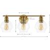 SAFAVIEH Lighting Collection Mylsa Gold/Clear 3-light Wall Sconce Light Fixture Ideal for Bathroom, Entryway, Vanity, Foyer, Hallway, Living Room (LED Bulbs Included)(Gold/Clear)