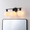 SAFAVIEH Lighting Collection Mylsa Gold/Clear 3-light Wall Sconce Light Fixture Ideal for Bathroom, Entryway, Vanity, Foyer, Hallway, Living Room (LED Bulbs Included)(Black / White)