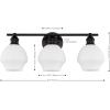 SAFAVIEH Lighting Collection Mylsa Gold/Clear 3-light Wall Sconce Light Fixture Ideal for Bathroom, Entryway, Vanity, Foyer, Hallway, Living Room (LED Bulbs Included)(Black / White)