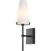 SAFAVIEH Lighting Collection Nanda Brass/White Shade Wall Sconce Light Fixture, Ideal for Bathroom, Entryway, Vanity, Foyer, Hallway, Living Room (LED Bulb Included)(Black)
