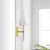 SAFAVIEH Lighting Collection Nanda Brass/White Shade Wall Sconce Light Fixture, Ideal for Bathroom, Entryway, Vanity, Foyer, Hallway, Living Room (LED Bulb Included)(Brass)