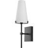 SAFAVIEH Lighting Collection Nanda Brass/White Shade Wall Sconce Light Fixture, Ideal for Bathroom, Entryway, Vanity, Foyer, Hallway, Living Room (LED Bulb Included)(Black)