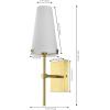 SAFAVIEH Lighting Collection Nanda Brass/White Shade Wall Sconce Light Fixture, Ideal for Bathroom, Entryway, Vanity, Foyer, Hallway, Living Room (LED Bulb Included)(Brass)