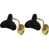 SAFAVIEH Lighting Collection Norrix Black/Brass Modern Wall Sconce Set of 2 Light Fixture, Ideal for Bathroom, Entryway, Vanity, Foyer, Hallway, Living Room (LED Bulbs Included)