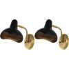 SAFAVIEH Lighting Collection Norrix Black/Brass Modern Wall Sconce Set of 2 Light Fixture, Ideal for Bathroom, Entryway, Vanity, Foyer, Hallway, Living Room (LED Bulbs Included)