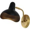 SAFAVIEH Lighting Collection Norrix Black/Brass Modern Wall Sconce Set of 2 Light Fixture, Ideal for Bathroom, Entryway, Vanity, Foyer, Hallway, Living Room (LED Bulbs Included)