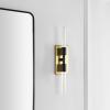 SAFAVIEH Lighting Collection Nyx Contemporary Brass/Black Vertical Wall Sconce Light Fixture, Ideal for Bathroom, Entryway, Vanity, Foyer, Hallway, Living Room (LED Bulbs Included)
