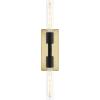 SAFAVIEH Lighting Collection Nyx Contemporary Brass/Black Vertical Wall Sconce Light Fixture, Ideal for Bathroom, Entryway, Vanity, Foyer, Hallway, Living Room (LED Bulbs Included)