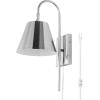 SAFAVIEH Lighting Collection Rhoeva Black Downlight Wall Sconce Light Fixture, Ideal for Bathroom, Entryway, Vanity, Foyer, Hallway, Living Room (LED Bulb Included)(Chrome)