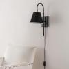 SAFAVIEH Lighting Collection Rhoeva Black Downlight Wall Sconce Light Fixture, Ideal for Bathroom, Entryway, Vanity, Foyer, Hallway, Living Room (LED Bulb Included)(Black)
