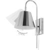 SAFAVIEH Lighting Collection Rhoeva Black Downlight Wall Sconce Light Fixture, Ideal for Bathroom, Entryway, Vanity, Foyer, Hallway, Living Room (LED Bulb Included)(Chrome)