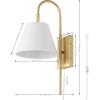 SAFAVIEH Lighting Collection Rhoeva Black Downlight Wall Sconce Light Fixture, Ideal for Bathroom, Entryway, Vanity, Foyer, Hallway, Living Room (LED Bulb Included)(Brass/White)