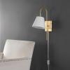 SAFAVIEH Lighting Collection Rhoeva Black Downlight Wall Sconce Light Fixture, Ideal for Bathroom, Entryway, Vanity, Foyer, Hallway, Living Room (LED Bulb Included)(Brass/White)