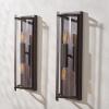SAFAVIEH Lighting Collection Senla Modern 18-inch Bronze LED Rectangular Wall Sconce (Set of 2)