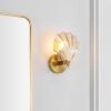 SAFAVIEH Lighting Collection Sirena Amber/Brass Shell Glass Wall Sconce Set of 2 Light Fixture, Ideal for Bathroom, Entryway, Vanity, Foyer, Hallway, Living Room (LED Bulbs Included)