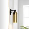 SAFAVIEH Lighting Collection Westly White/Gold Modern Downlight Wall Sconce Set of 2 Light Fixture, Ideal for Bathroom, Entryway, Vanity, Foyer, Hallway, Living Room (LED Bulbs Included)(Gold/Black)