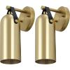 SAFAVIEH Lighting Collection Westly White/Gold Modern Downlight Wall Sconce Set of 2 Light Fixture, Ideal for Bathroom, Entryway, Vanity, Foyer, Hallway, Living Room (LED Bulbs Included)(Gold)