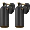 SAFAVIEH Lighting Collection Westly White/Gold Modern Downlight Wall Sconce Set of 2 Light Fixture, Ideal for Bathroom, Entryway, Vanity, Foyer, Hallway, Living Room (LED Bulbs Included)(Black/Gold)