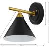 SAFAVIEH Lighting Collection Wyanet Black/Brass Modern Downlight Wall Sconce Set of 2 Light Fixture, Ideal for Bathroom, Entryway, Vanity, Foyer, Hallway, Living Room (LED Bulbs Included)(Black/Brass)
