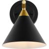 SAFAVIEH Lighting Collection Wyanet Black/Brass Modern Downlight Wall Sconce Set of 2 Light Fixture, Ideal for Bathroom, Entryway, Vanity, Foyer, Hallway, Living Room (LED Bulbs Included)(Black/Brass)